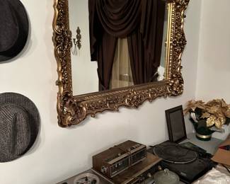 Vintage mirror, vintage electronics 