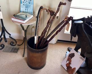 Canes!  Ivan Boesky had a massive collection of walking sticks - we have a few here - the remainder - not shown will be auctioned.