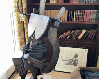 Rachel Feinstein Assemblage - drawing of Yoyo Ma - Books