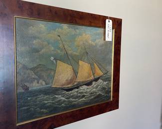 John Mitchell painting of a tall ship