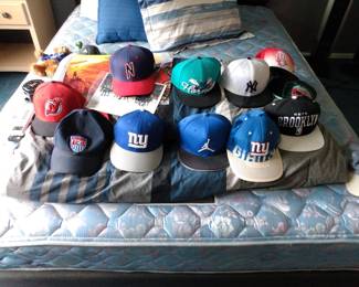 Unused sport team hats