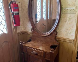 Vintage hall tree with mirror