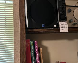 Surround sound by Yamaha, metal cars and books on car repair