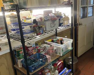 Lots of kitchen items included can goods and kitchen wrap