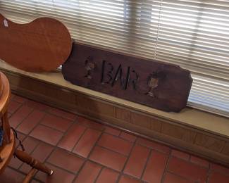 Bar sign with mirror backing and a lap desk