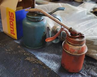 Vintage oil cans