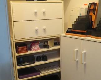 XBox 360 from 2009, storage cabinets and shelves