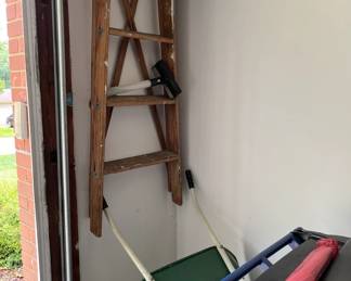 LADDER AND WHEELBARROW
