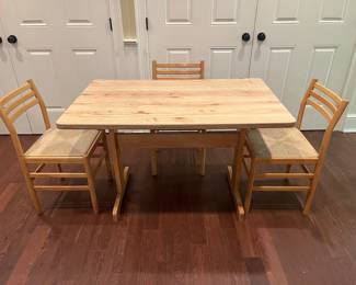 Danish Modern Style Maple Veneered Table And Chairs

