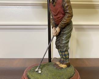 Figural Lamp Of A Golf Player
