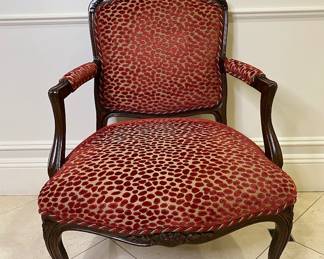 Custom Upholstered Louis XV Style Arm Chair
