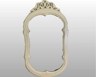 Lexington Furniture "dress Up" Shield Shaped White Painted Mirror With Crest
