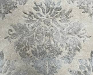 Agni Luxury Design Wool Rug White And Ivory Medallion
