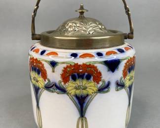 FJ Emery Co Ltd Imari Style Biscuit Jar, Burslem England

