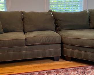 HM Richard Inc. Green Ultrasuede Sectional
