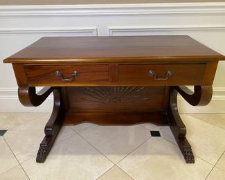 Vintage Console Table With Two Drawers And Paw Feet

