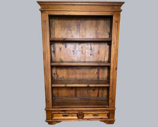 Rustic Pine Bookcase Or Open Display Cabinet
