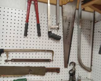 Saws, cutters, straps, hacksaw, tools