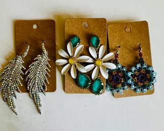 Pierced earrings, including Elizabeth Cole (center)