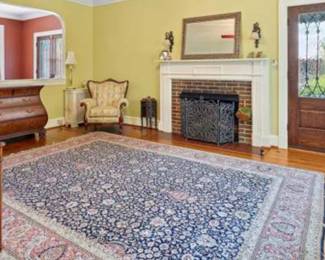 Hand woven Kashan rug.  Approx 9 x 12'2"