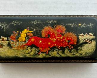 Available in Pre-Sale.  Lacquered and hand painted box