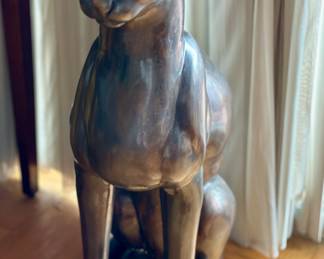Tall bronze cat sculpture Approx 24” high.