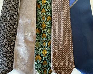 Vintage men's ties, including Hermes, Valentino, Versace, Charvet, Liberty of London, Sulka