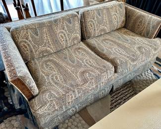 Vintage Paisley Loveseat. 38 inches deep x 63 inches wide x 24inches tall. 