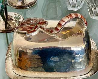 Emilia Castillo Palm covered butter dish 