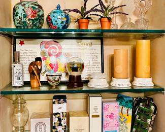 Candles, perfumes, and beauty products