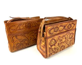#90 • Two Mexican Hand Tooled Leather Purses - Rose Floral Motif
WWW.LUX.BID