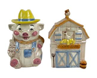#313 • Treasure Craft Pig Farmer and Cookie Barn Cookie Jars
WWW.LUX.BID