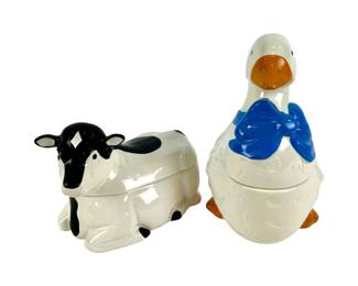 #314 • Down On The Farm Cow and Goodie Goose Cookie Jars
WWW.LUX.BID