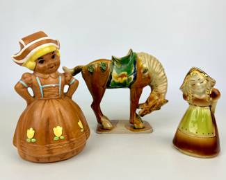 #338 • Vintage Figurines- Chinese Tang Dynasty Style Horse & Twin Winton Dutch Girl
WWW.LUX.BID