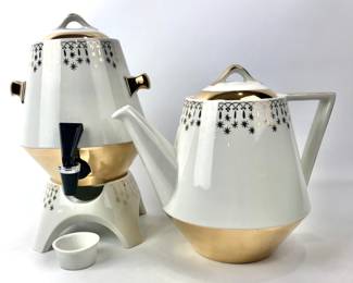 #56 • Hall China FlareWare Gold Lace Coffee Server and Urn
WWW.LUX.BID
