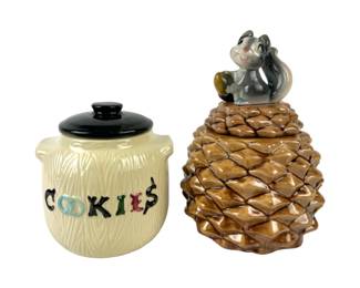 #282 • American Bisque Cookies and Squirrel Pinecone Metlox Cookie Jars
WWW.LUX.BID