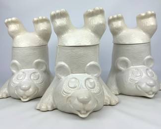 #214 • Three McCoy Upside Down Panda Cookie Jars
WWW.LUX.BID