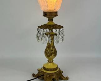 #240 • Glass Girandole Table Lamp with Hanging Crystals
WWW.LUX.BID