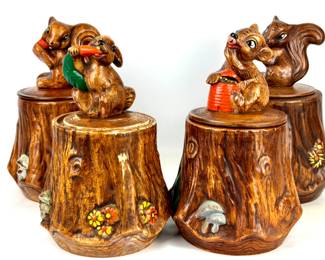 #87 • Four California Pottery Animal on a Stump Cookie Jars
WWW.LUX.BID
