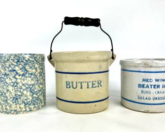 #84 • 3 Red Wing & FP USA Roseville Stoneware Crocks
WWW.LUX.BID