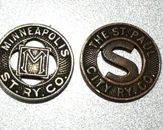 #352 • Minneapolis & St. Paul 1940's Railway Companies Street Car / Train Tokens
WWW.LUX.BID