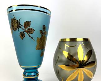 #348 • Czech Glass Blue Vase & Smokey Grey Murmac Bowl
WWW.LUX.BID