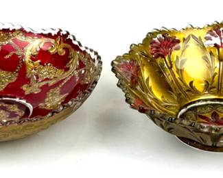 #82 • Two Goofus Red & Gold Glass Bowls
WWW.LUX.BID