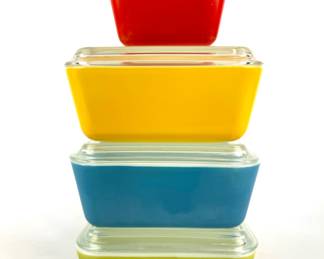 #152 • Vintage Pyrex 501 & 502 Glass Covered Refrigerator Storage Set
WWW.LUX.BID