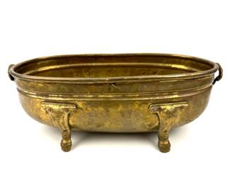 #49 • 14" Hammered Brass Claw Foot Oval Jardiniere Planter
WWW.LUX.BID