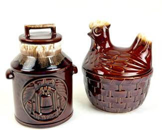 #45 • Two McCoy Cookie Jars - Hen in a Basket and Bicentennial
WWW.LUX.BID