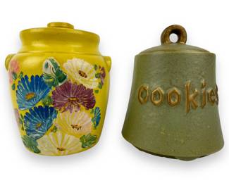 #320 • Two Cookie Jars- McCoy Green Bell & Ransberg Yellow with Flowers
WWW.LUX.BID
