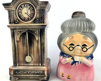#123 • McCoy Grandfather Clock & Grandmother (Japan) Cookie Jars
WWW.LUX.BID