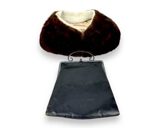 #346 • Vintage Leather Handbag & Mink Collar
WWW.LUX.BID