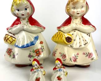#110 • Hull Little Red Riding Hood Cookie Jars and Salt & Pepper Shakers
WWW.LUX.BID